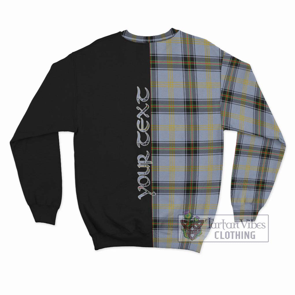 Bell Tartan Sweatshirt with Family Crest and Half Of Me Style - Tartanvibesclothing Shop