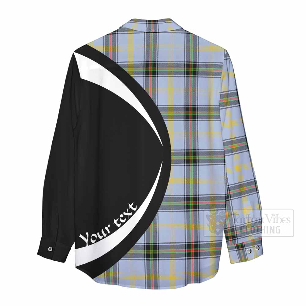 Tartan Vibes Clothing Bell Tartan Women's Casual Shirt with Family Crest Circle Style