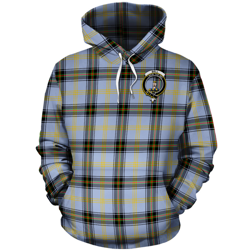 Bell Tartan Hoodie with Family Crest - Tartanvibesclothing