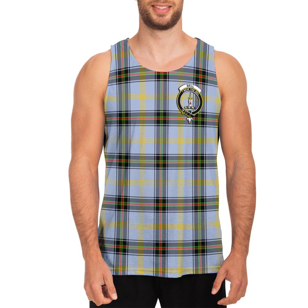 Bell Tartan Mens Tank Top with Family Crest - Tartanvibesclothing
