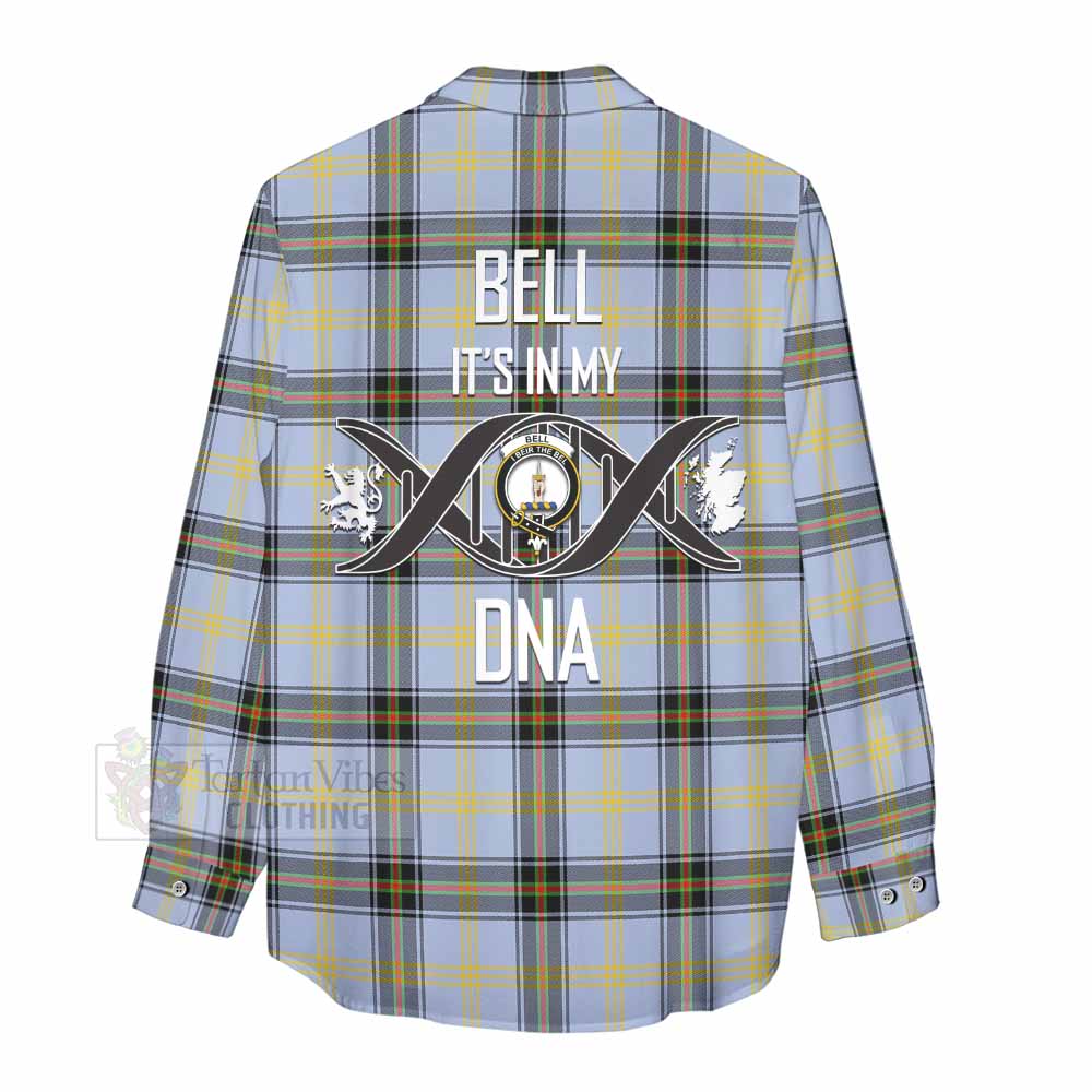 Tartan Vibes Clothing Bell Tartan Women's Casual Shirt with Family Crest DNA In Me Style
