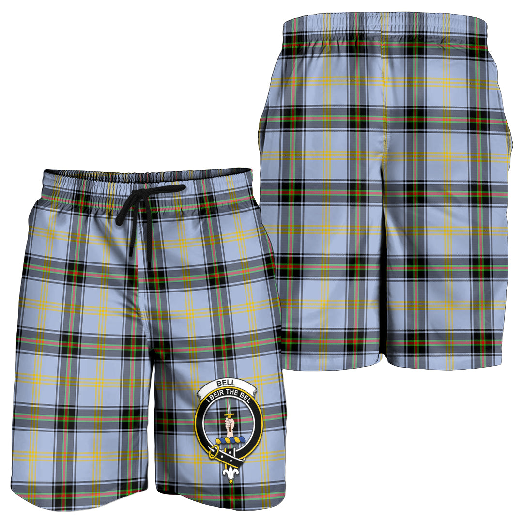 Bell Tartan Mens Shorts with Family Crest - Tartanvibesclothing