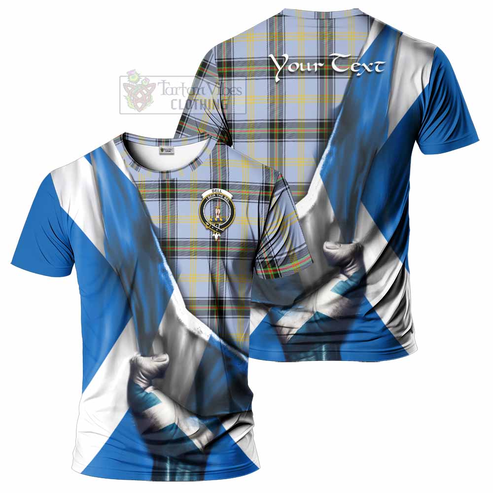 Tartan Vibes Clothing Bell Tartan T-Shirt with Family Crest Scotland Patriotic Style