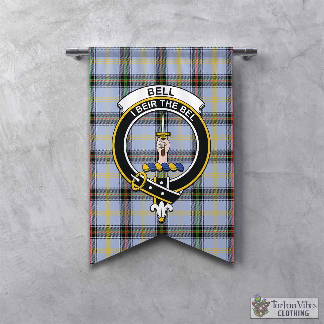 Bell Tartan Gonfalon, Tartan Banner with Family Crest - Tartan Vibes Clothing