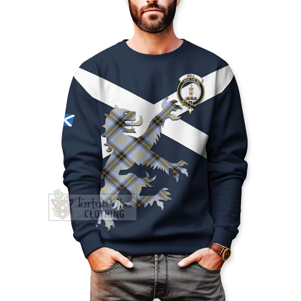 Tartan Vibes Clothing Bell Tartan Lion Rampant Sweatshirt – Proudly Display Your Heritage with Alba Gu Brath and Clan Name