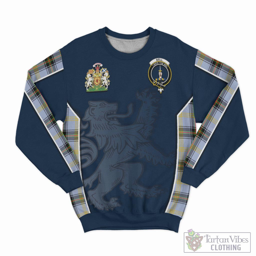 Tartan Vibes Clothing Bell Tartan Sweater with Family Crest and Lion Rampant Vibes Sport Style
