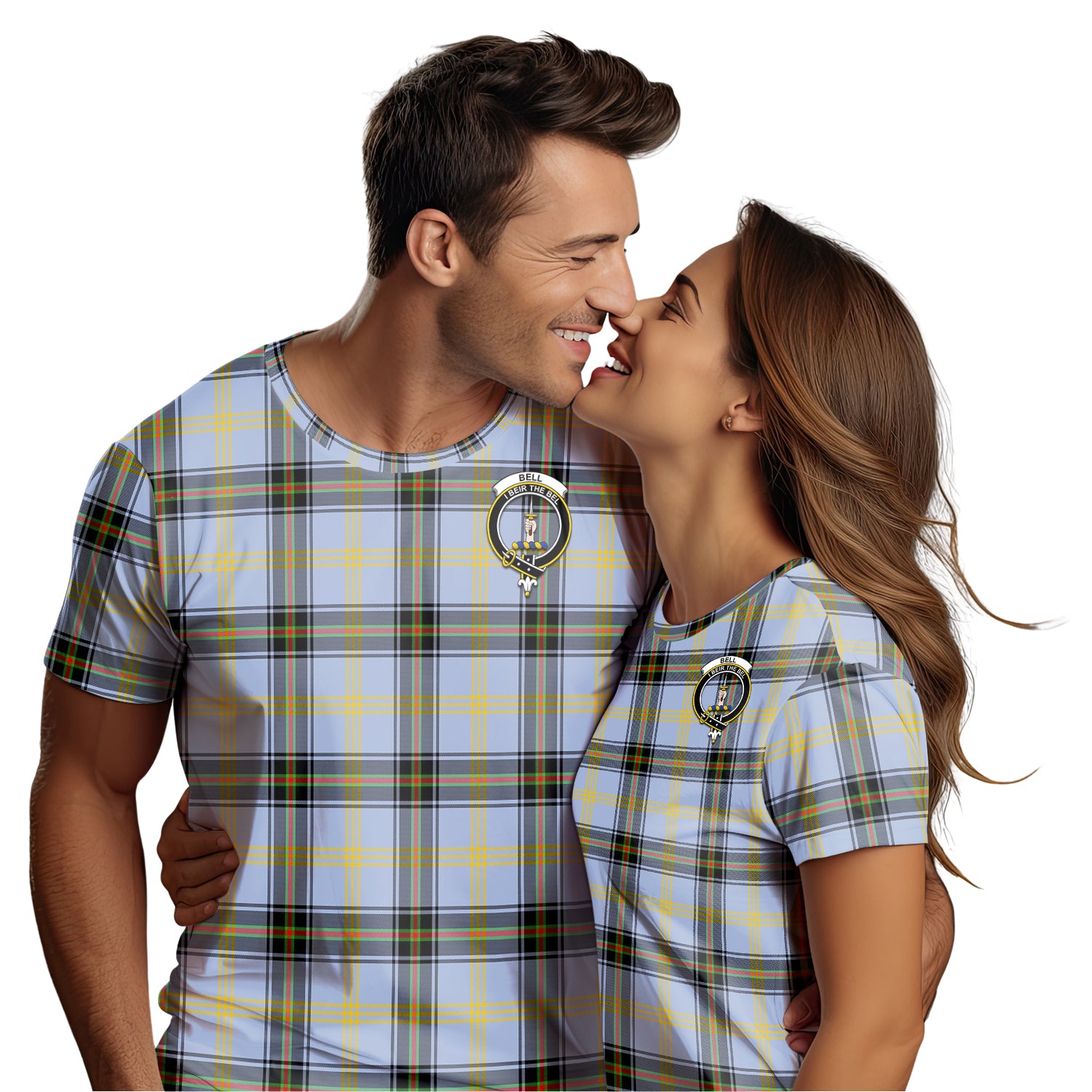 Bell Tartan T-Shirt with Family Crest - Tartanvibesclothing