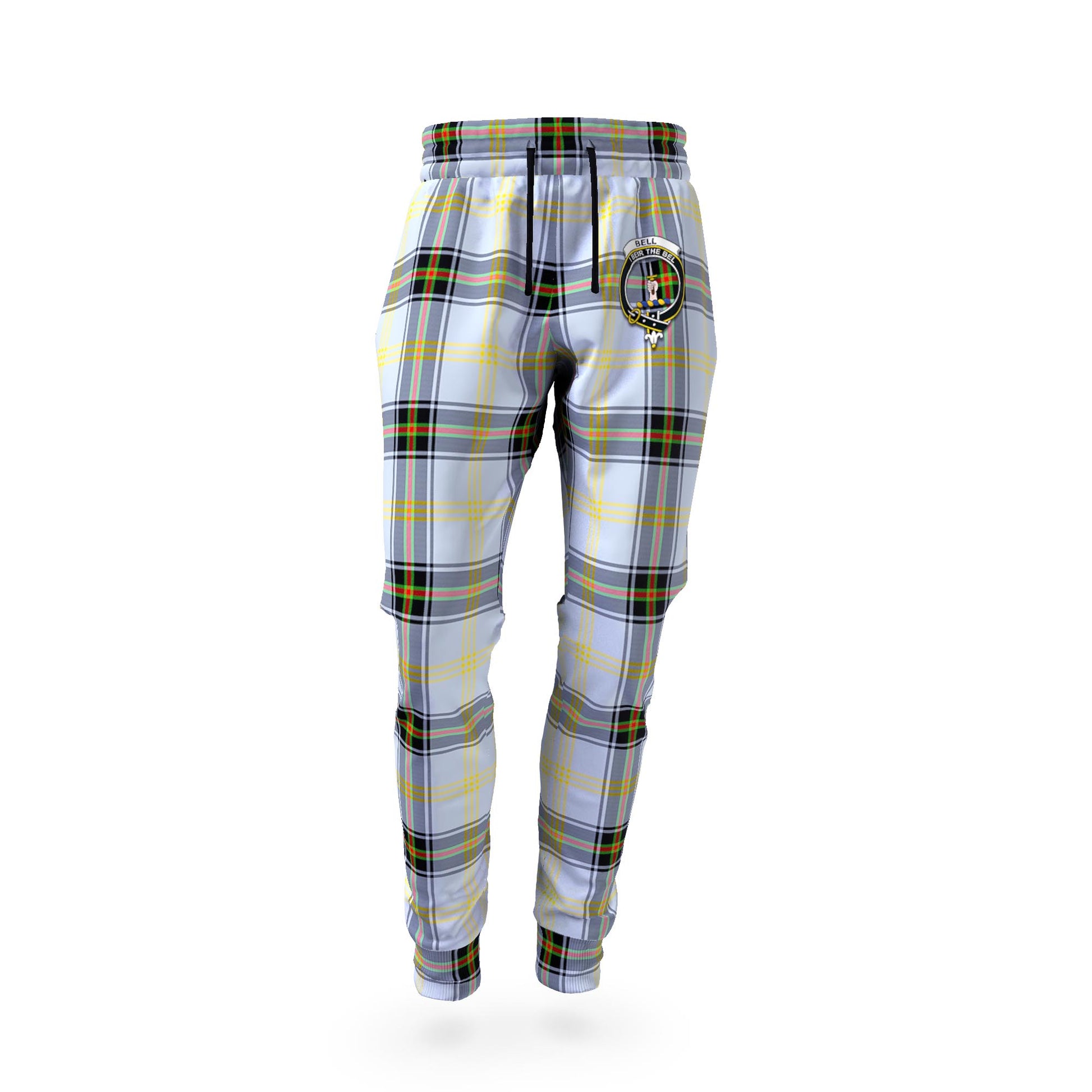 Bell Tartan Joggers Pants with Family Crest - Tartan Vibes Clothing
