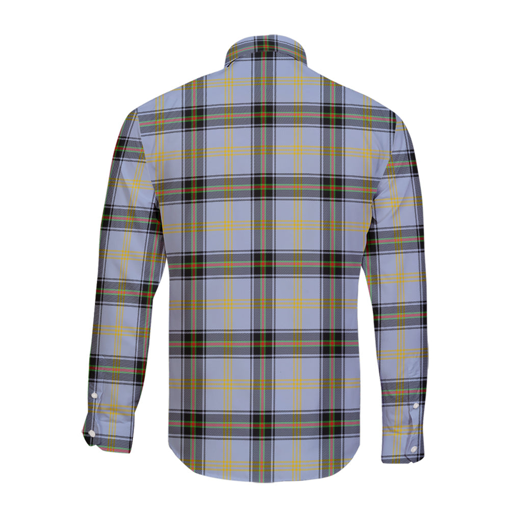 Bell Tartan Long Sleeve Button Up Shirt with Family Crest - Tartanvibesclothing