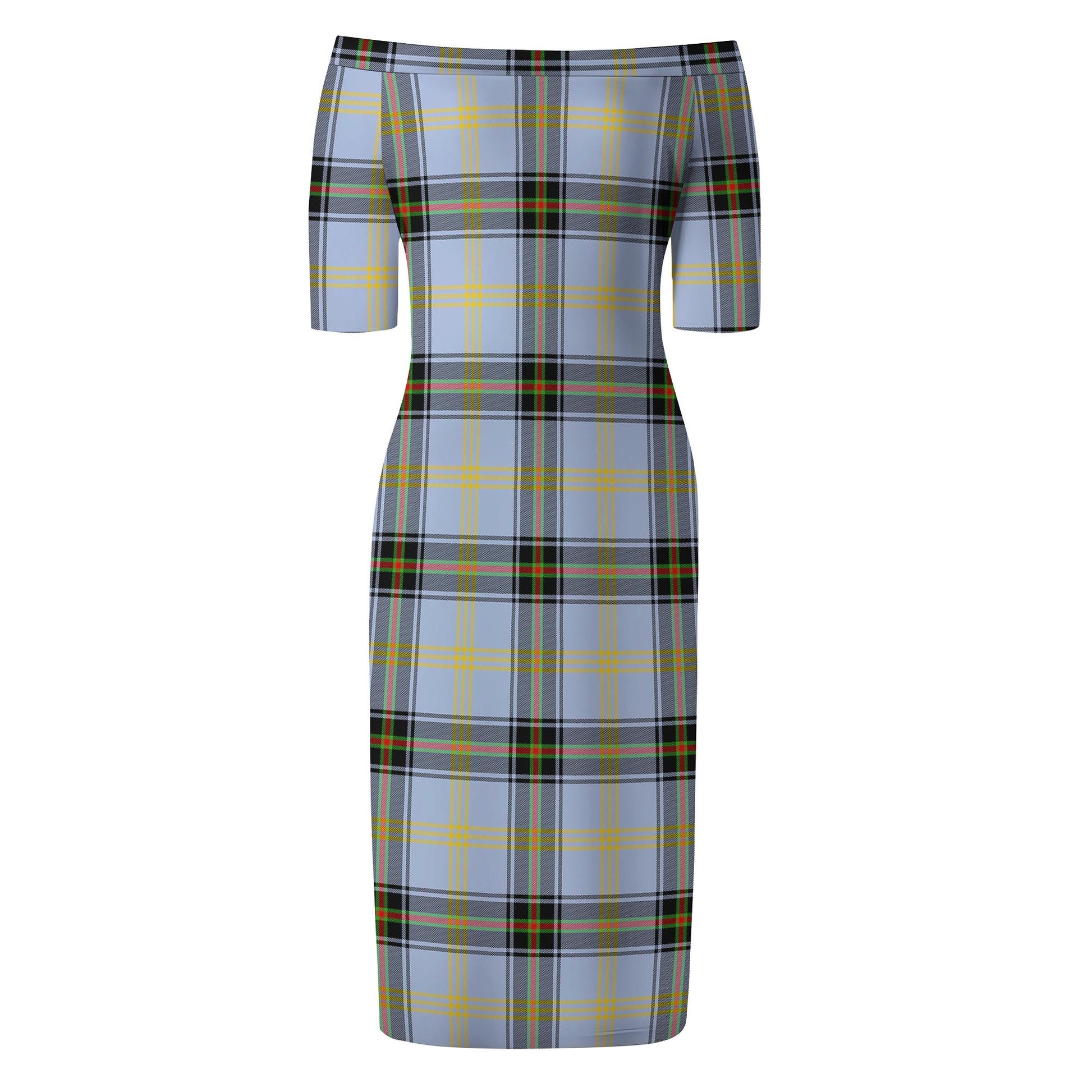 Bell Tartan Off Shoulder Lady Dress - Tartanvibesclothing