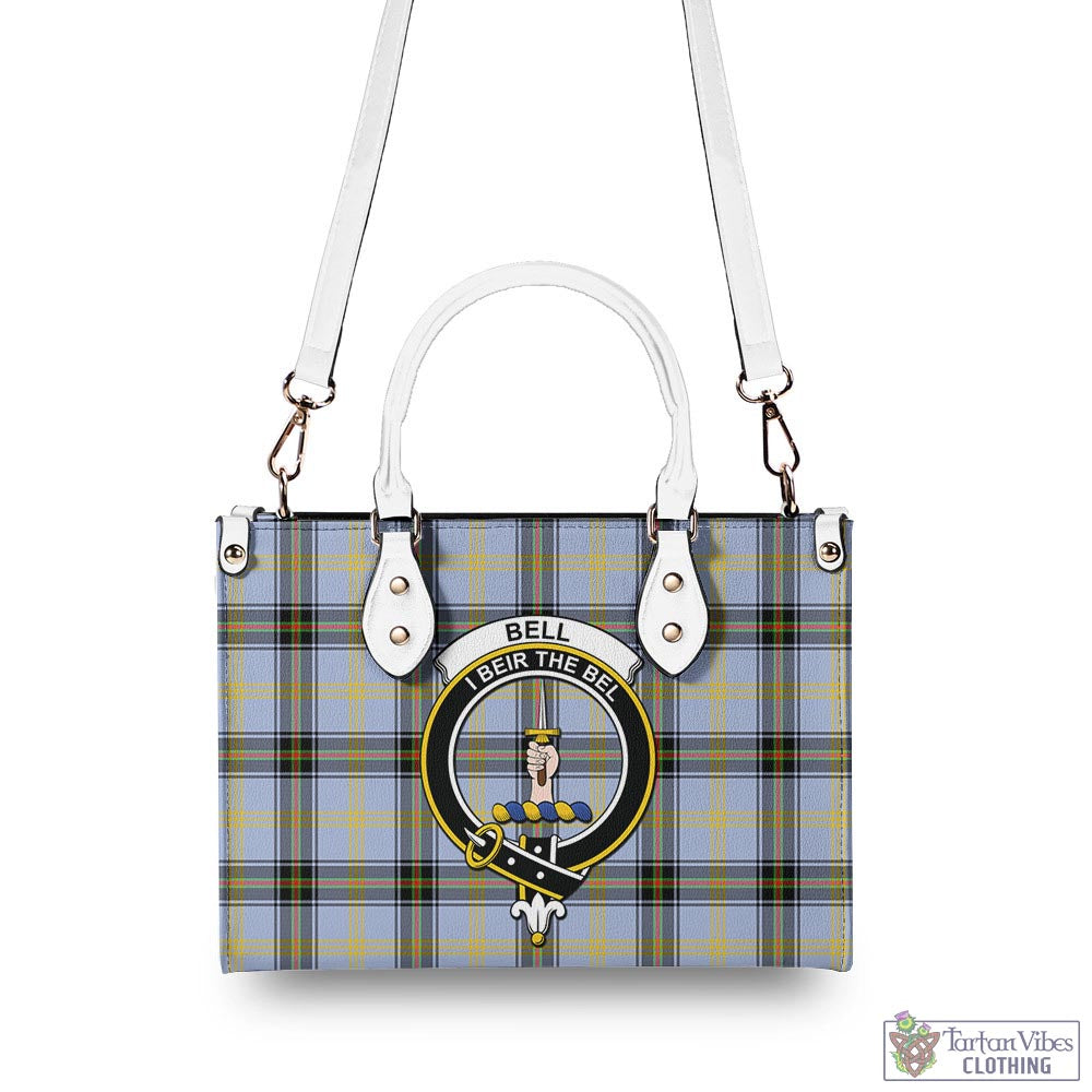 Tartan Vibes Clothing Bell Tartan Luxury Leather Handbags with Family Crest