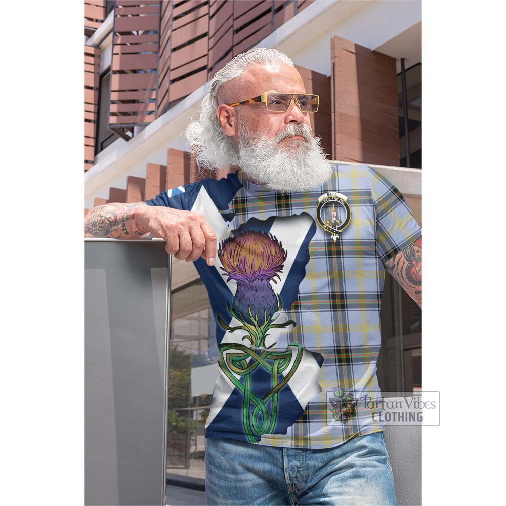 Tartan Vibes Clothing Bell Tartan Family Crest Cotton T-shirt Scottish Thistle Celtic Inspired