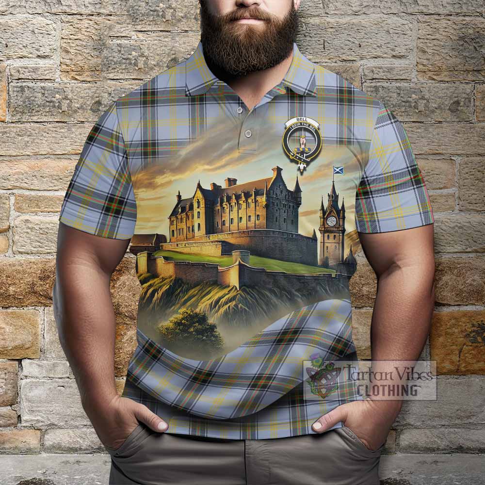 Tartan Vibes Clothing Bell Tartan Family Crest Polo Shirt with Scottish Ancient Castle Stype