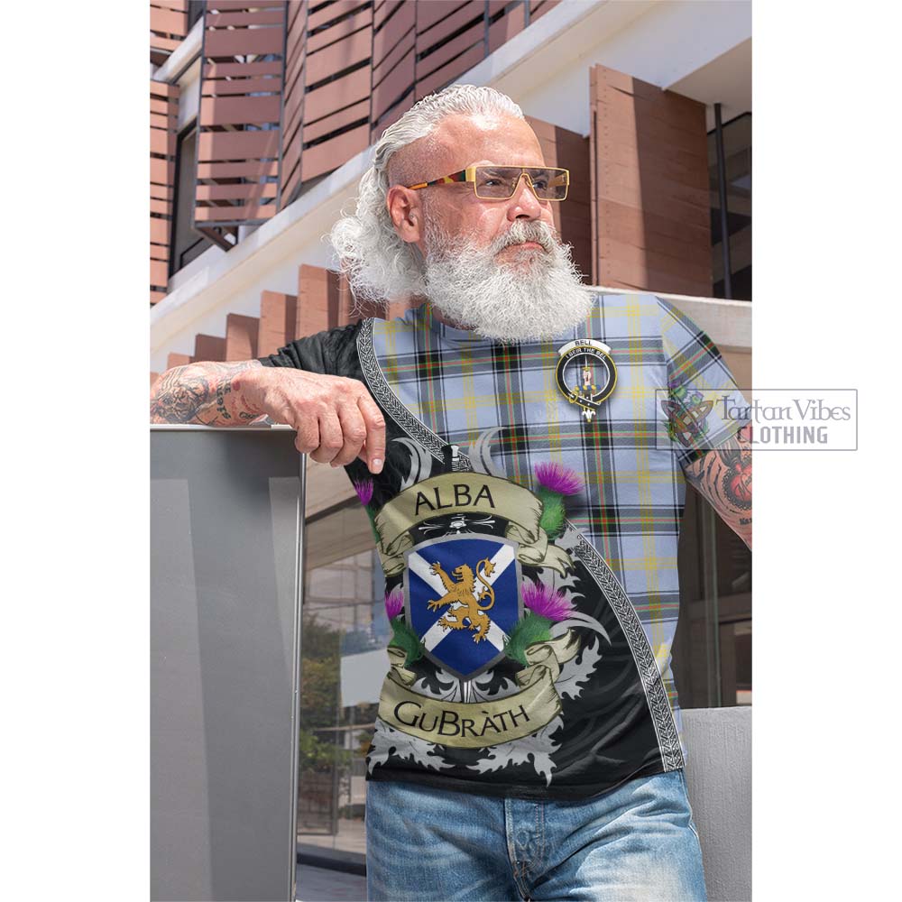 Tartan Vibes Clothing Bell Tartan Family Crest Cotton T-shirt Lion Rampant Royal Thistle Shield Celtic Inspired
