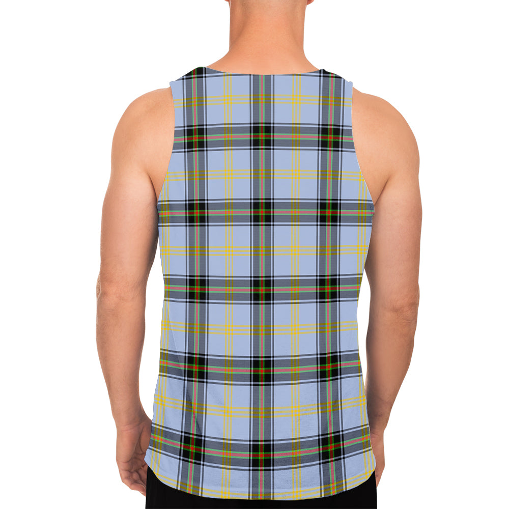 Bell Tartan Mens Tank Top with Family Crest - Tartanvibesclothing
