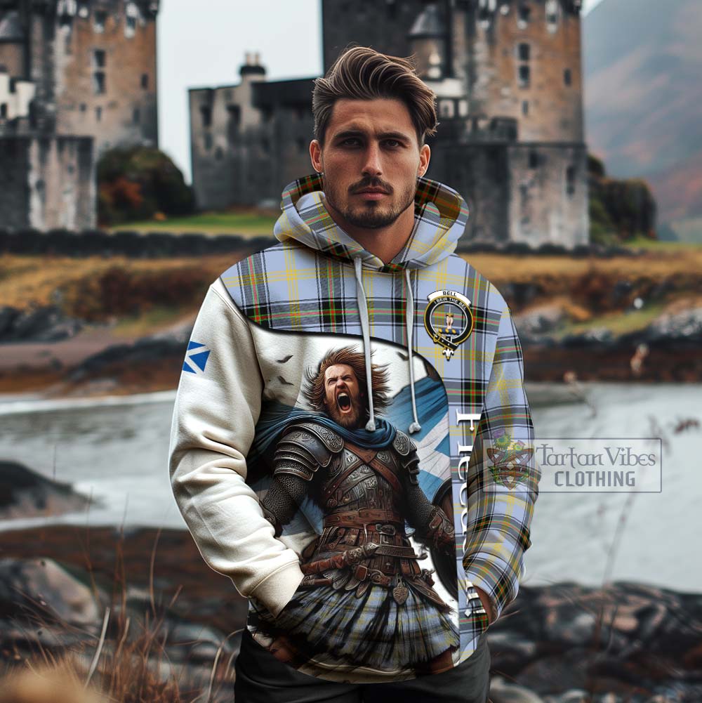 Tartan Vibes Clothing Bell Crest Tartan Cotton Hoodie Inspired by the Freedom of Scottish Warrior