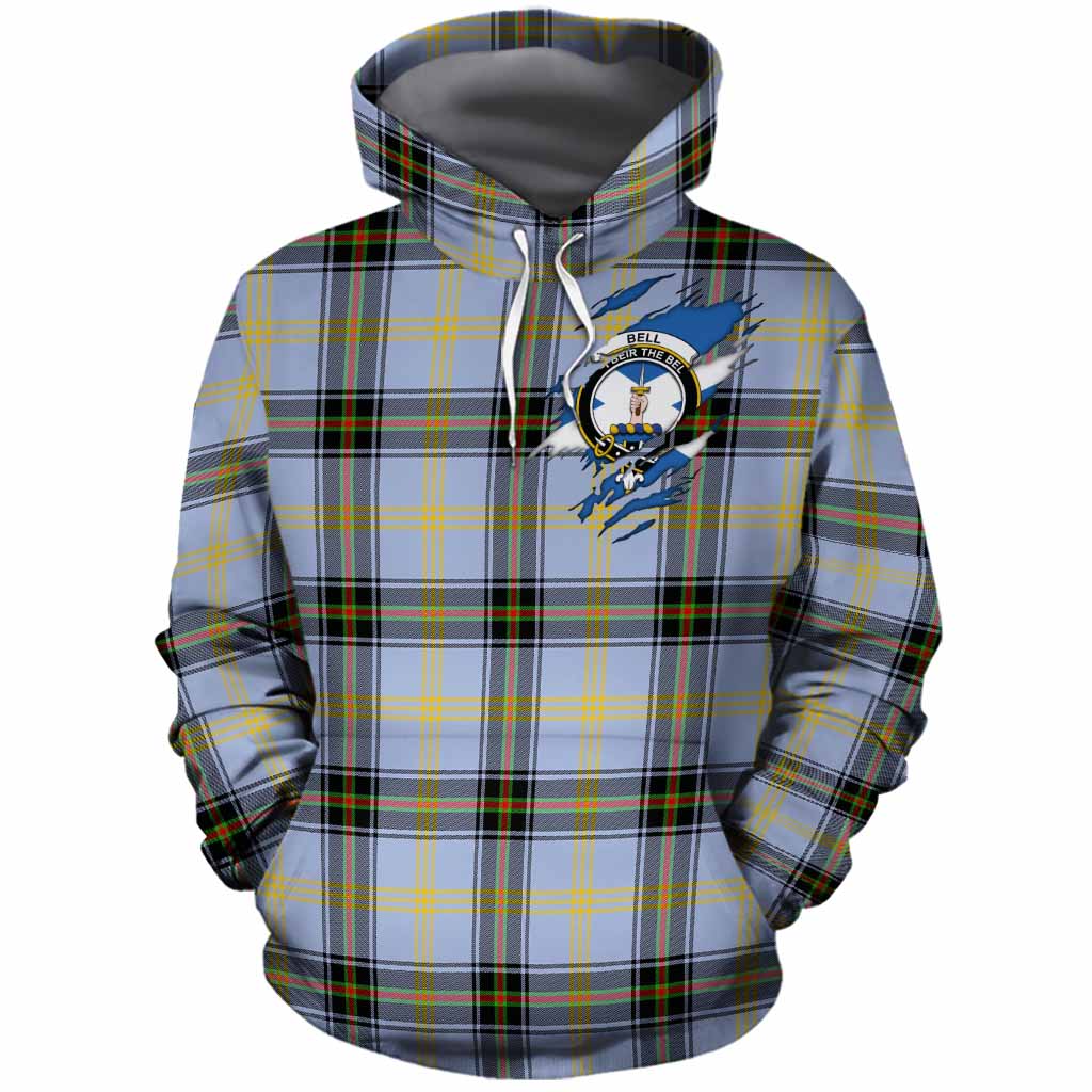 Bell Clan Crest In Me Tartan Cotton Hoodie Scotland Flag Style
