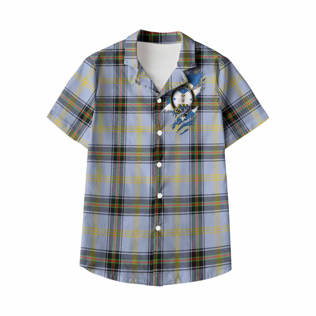 Bell Clan Crest In Me Tartan Kid Hawaiian Shirt Scotland Flag Style