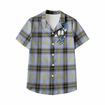 Bell Clan Crest In Me Tartan Kid Hawaiian Shirt Scotland Flag Style