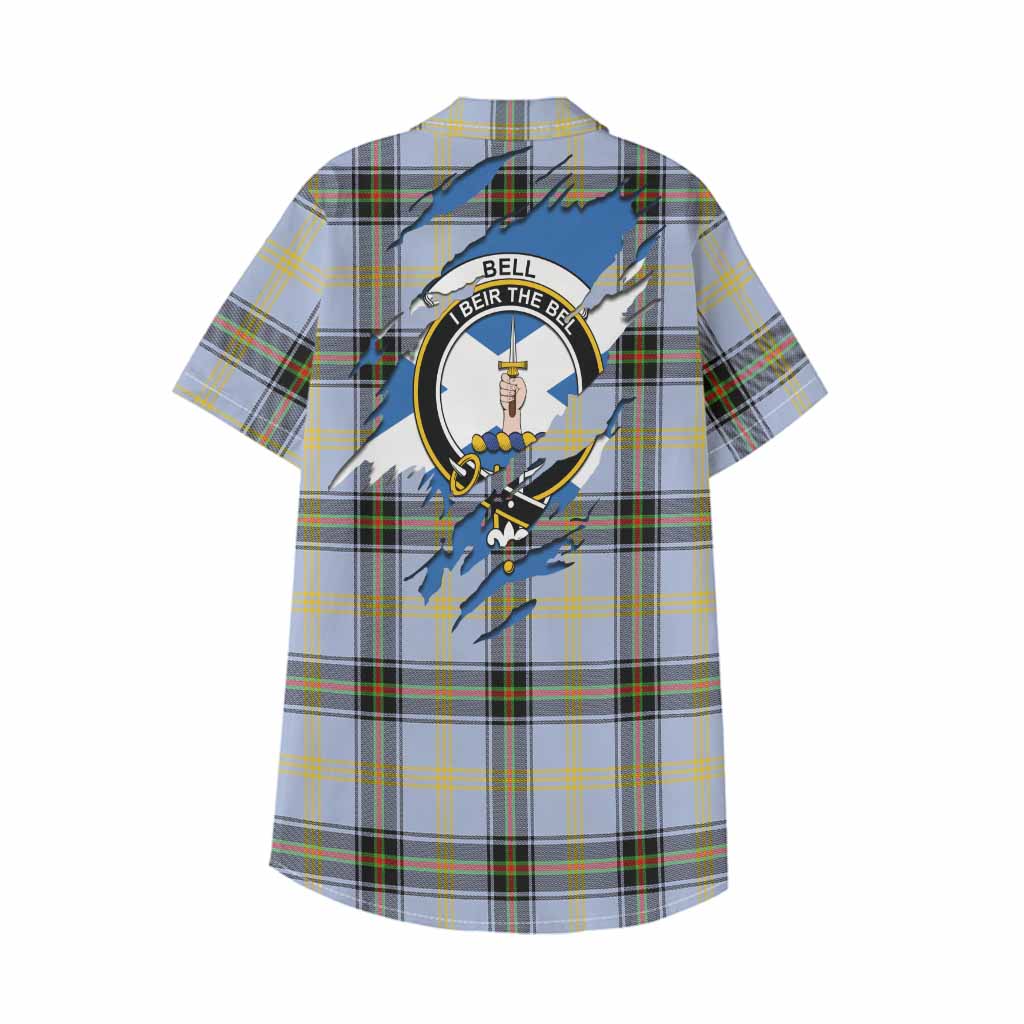 Bell Clan Crest In Me Tartan Kid Hawaiian Shirt Scotland Flag Style