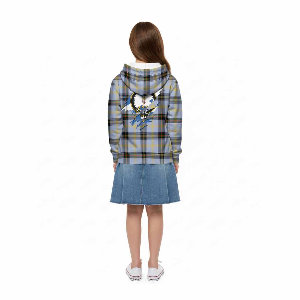 Bell Clan Crest In Me Tartan Kid Hoodie Scotland Flag Style