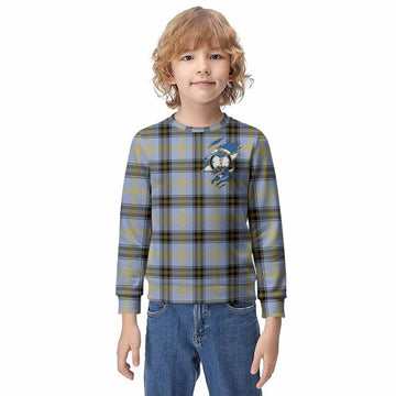 Bell Clan Crest In Me Tartan Kid Knitted Sweatshirt Scotland Flag Style