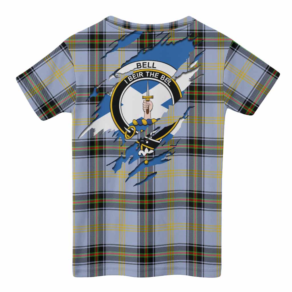 Bell Clan Crest In Me Tartan Kid T-shirt Scotland Flag Style