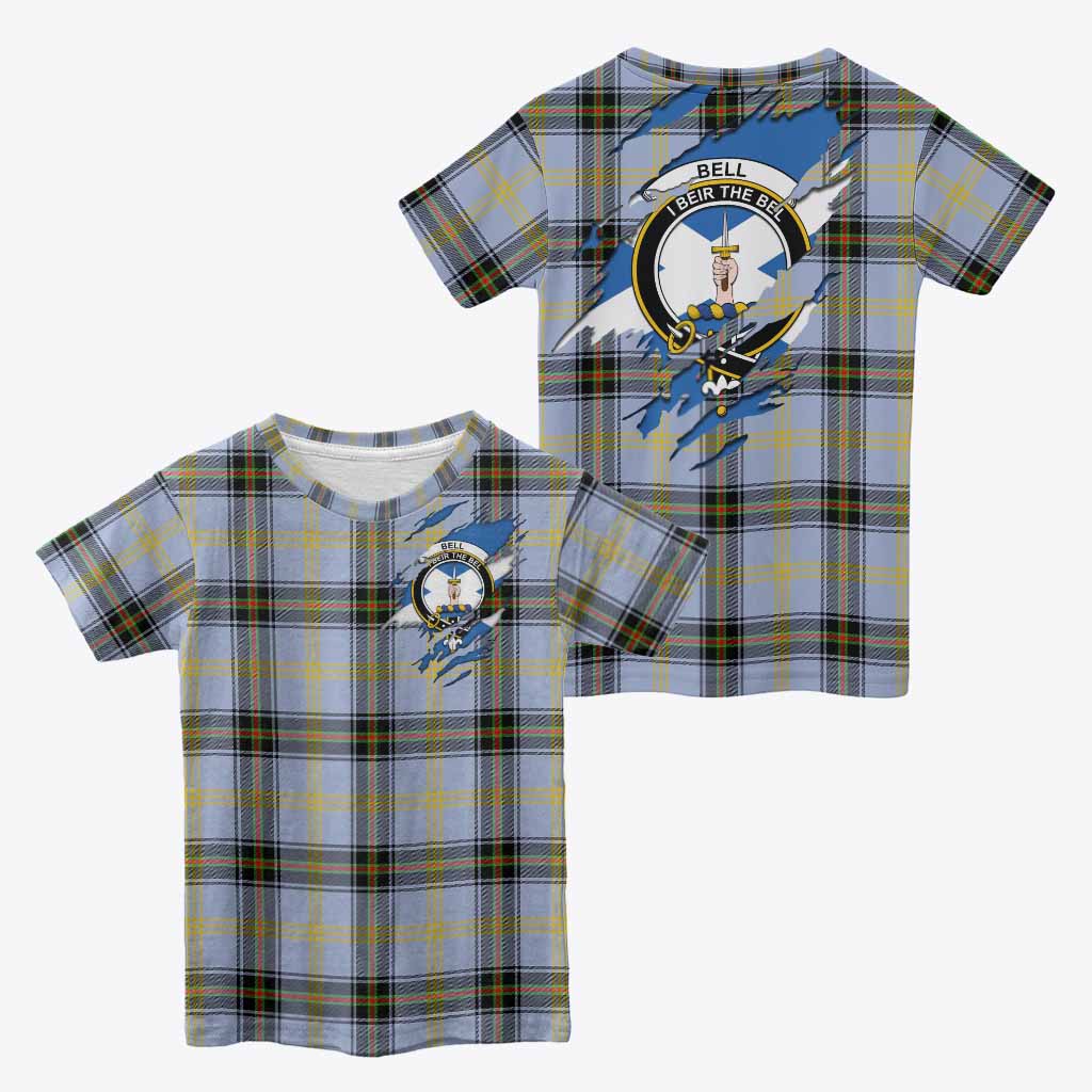 Bell Clan Crest In Me Tartan Kid T-shirt Scotland Flag Style