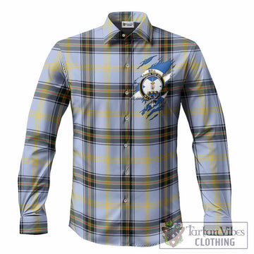 Bell Clan Crest In Me Tartan Long Sleeve Button Shirts Scotland Flag Style