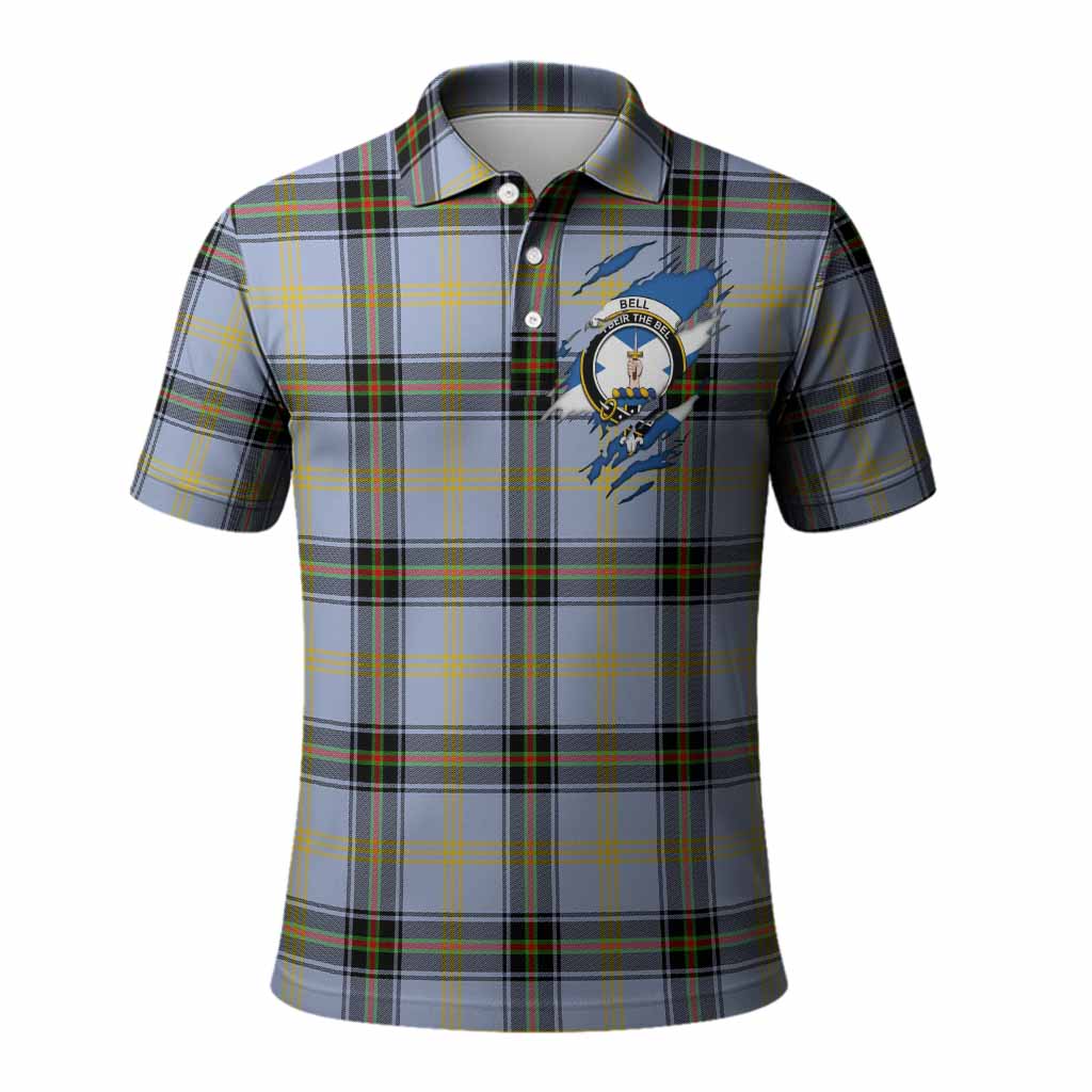 Bell Clan Crest In Me Tartan Polo Shirt Scotland Flag Style