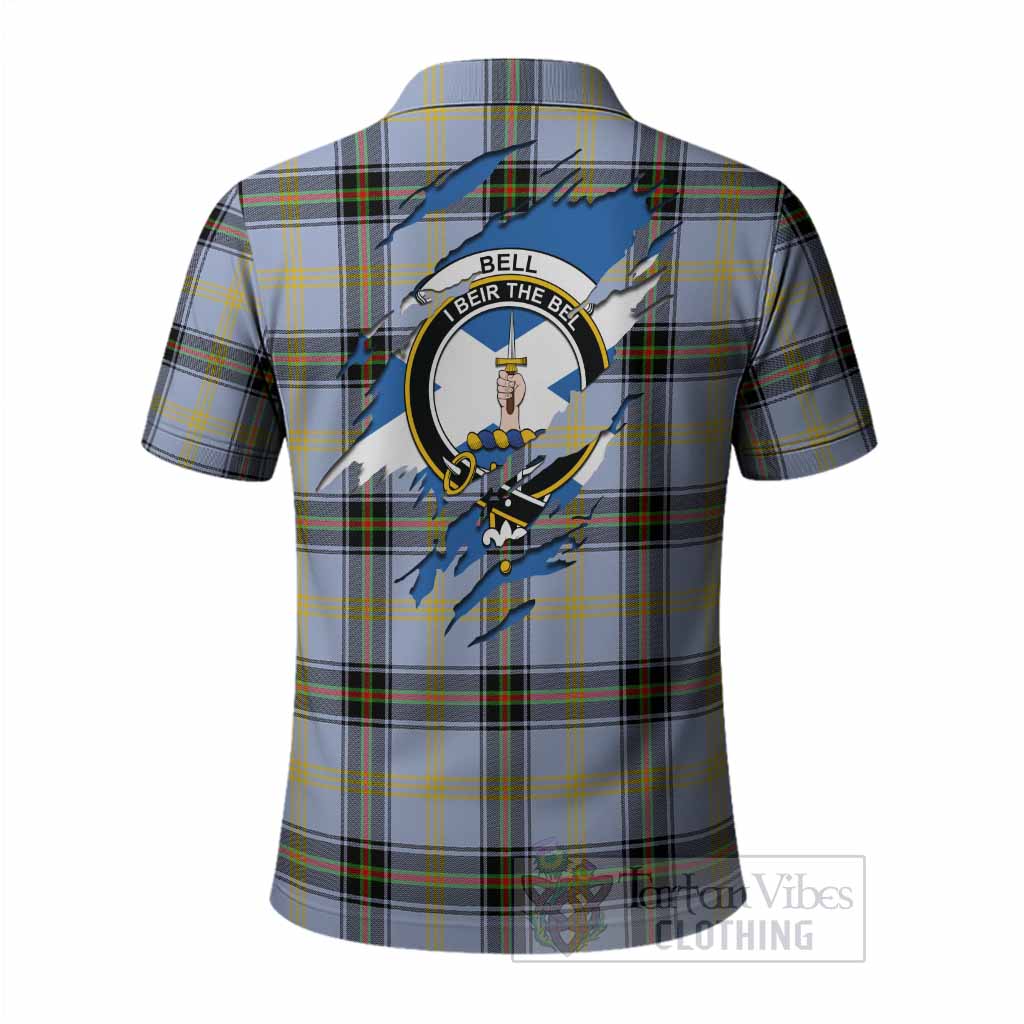 Bell Clan Crest In Me Tartan Polo Shirt Scotland Flag Style
