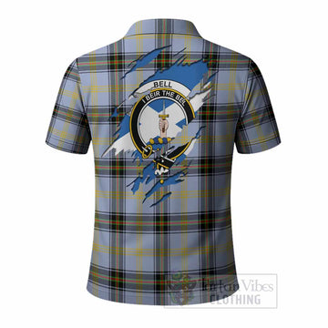 Bell Clan Crest In Me Tartan Polo Shirt Scotland Flag Style