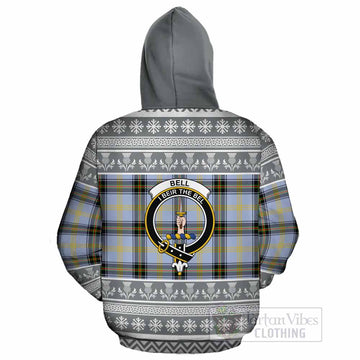 Bell Clan Tartan Christmas Cotton Hoodie with Family Crest