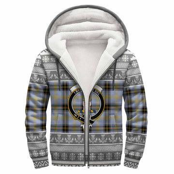 Bell Clan Tartan Christmas Fleece Hoodie with Family Crest