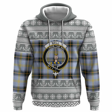 Bell Clan Tartan Christmas Hoodie with Family Crest