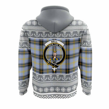 Bell Clan Tartan Christmas Hoodie with Family Crest
