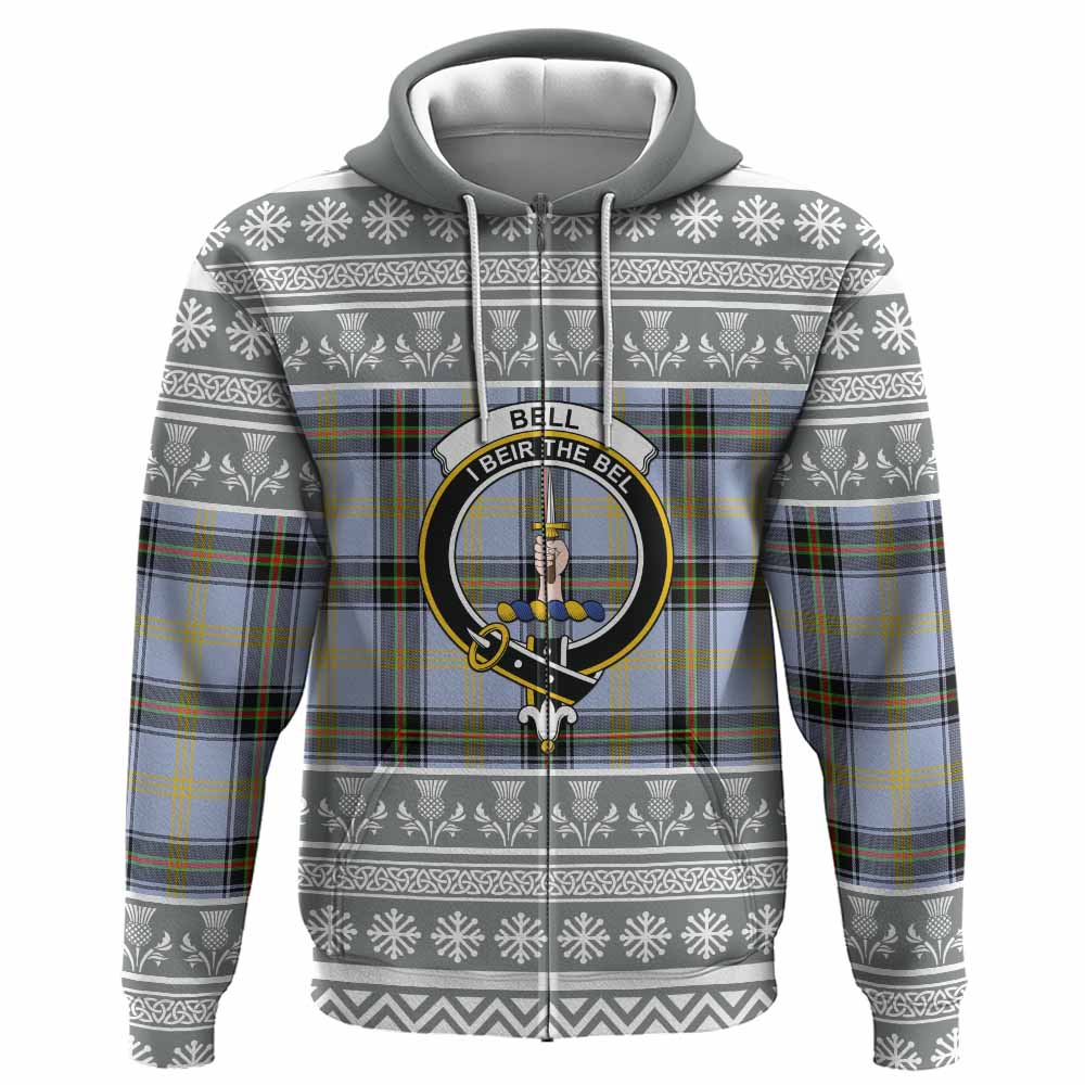 Bell Clan Tartan Christmas Hoodie with Family Crest - Tartan Vibes Clothing