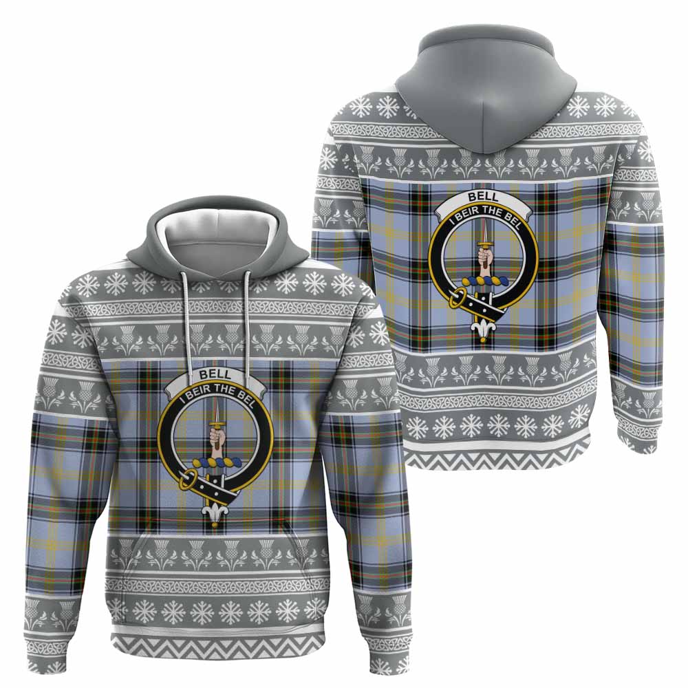 Bell Clan Tartan Christmas Hoodie with Family Crest - Tartan Vibes Clothing