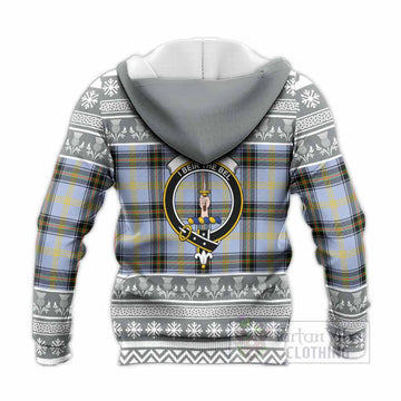 Bell Clan Tartan Christmas Knitted Hoodie with Family Crest