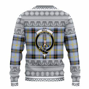 Bell Clan Tartan Christmas Ugly Sweater with Family Crest