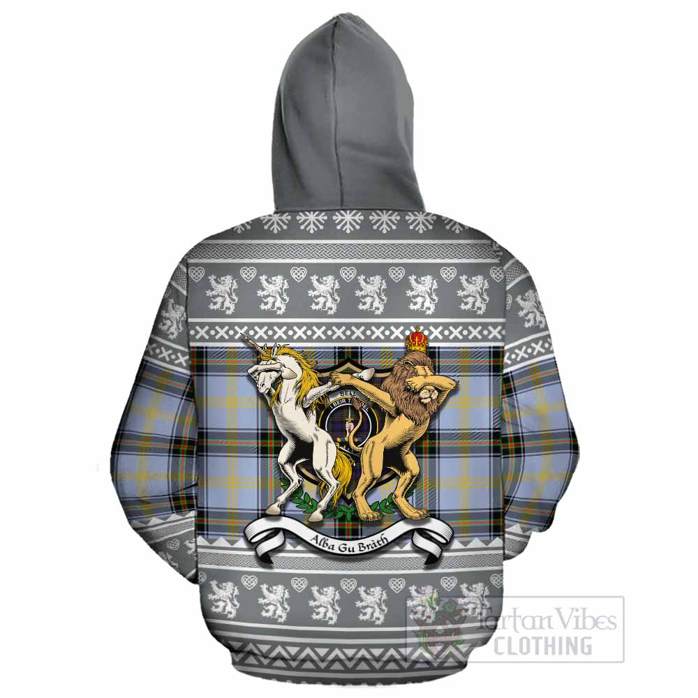 Bell Clan Tartan Crest Christmas Cotton Hoodie Coat of Arms Funny Style - Tartan Vibes Clothing