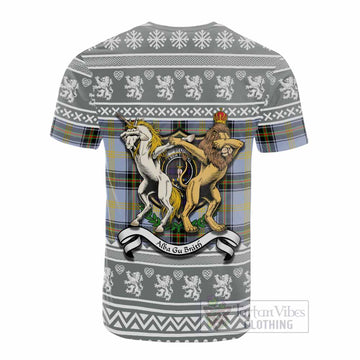 Bell Clan Tartan Crest Christmas Cotton T-shirt Coat of Arms Funny Style