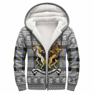 Bell Clan Tartan Crest Christmas Fleece Hoodie Coat of Arms Funny Style