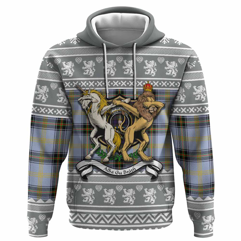 Bell Clan Tartan Crest Christmas Hoodie Coat of Arms Funny Style - Tartan Vibes Clothing