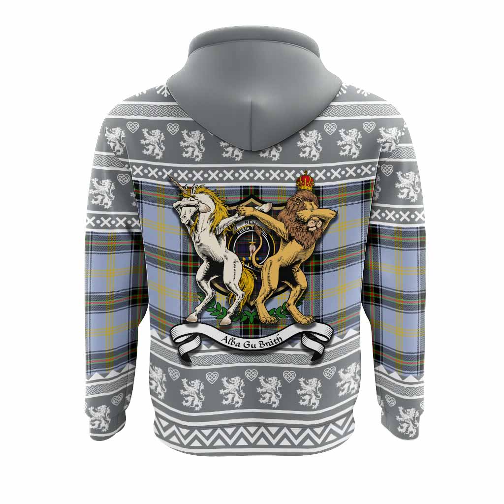 Bell Clan Tartan Crest Christmas Hoodie Coat of Arms Funny Style - Tartan Vibes Clothing