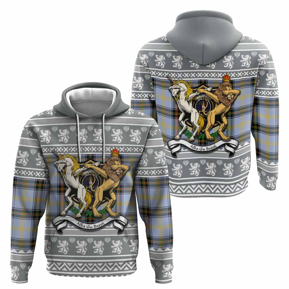 Bell Clan Tartan Crest Christmas Hoodie Coat of Arms Funny Style - Tartan Vibes Clothing