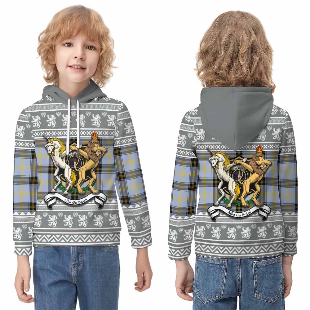 Bell Clan Tartan Crest Christmas Kid Hoodie Coat of Arms Funny Style - Tartan Vibes Clothing