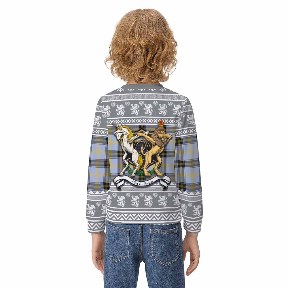 Bell Clan Tartan Crest Christmas Kid Ugly Sweatshirt Coat of Arms Funny Style - Tartan Vibes Clothing