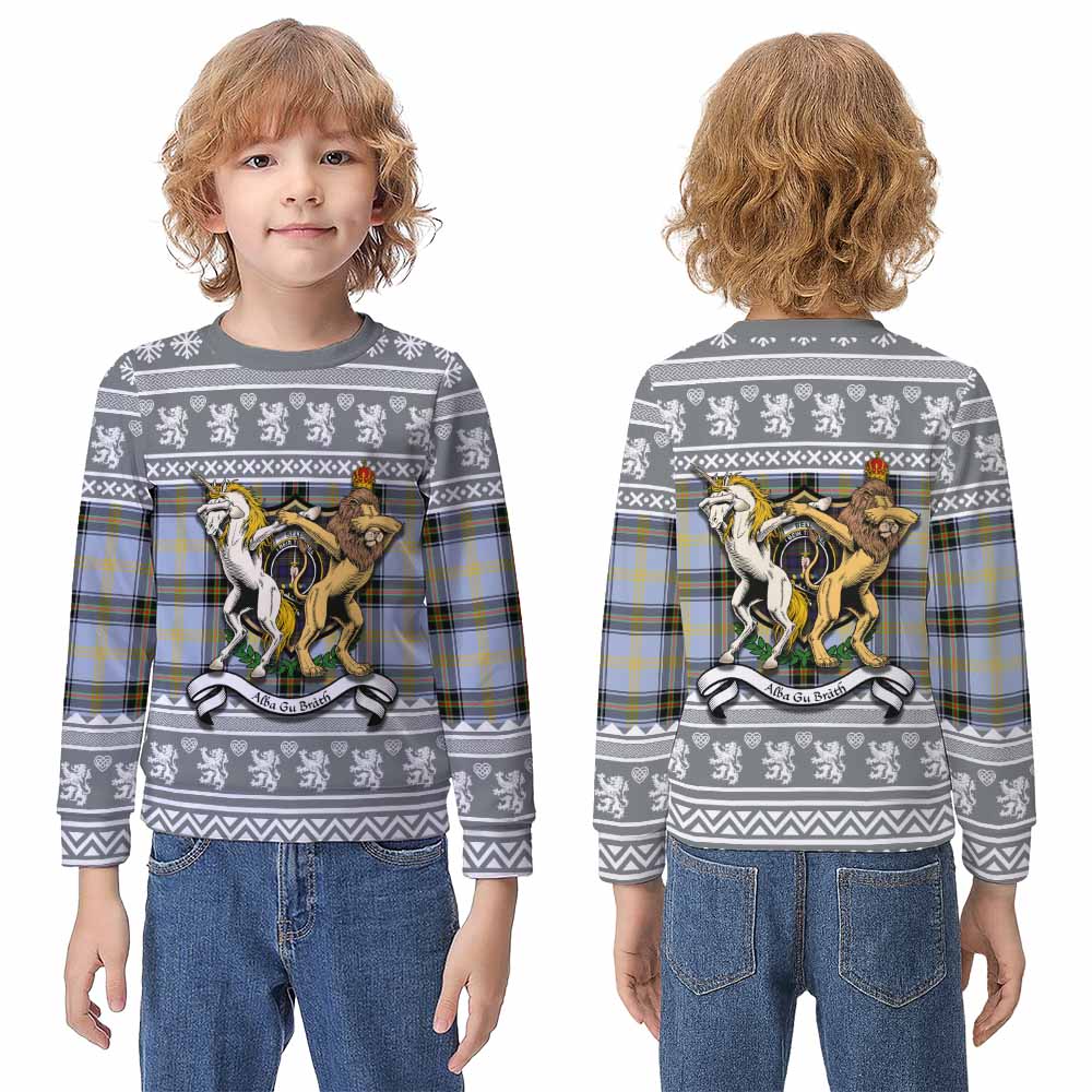 Bell Clan Tartan Crest Christmas Kid Ugly Sweatshirt Coat of Arms Funny Style - Tartan Vibes Clothing
