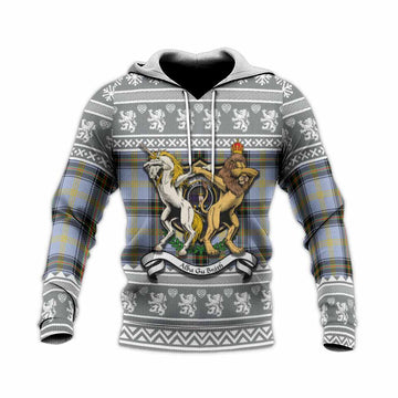 Bell Clan Tartan Crest Christmas Knitted Hoodie Coat of Arms Funny Style